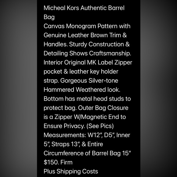 Micheal Kors Rare Authentic Barrel Bag - Picture 11 of 14